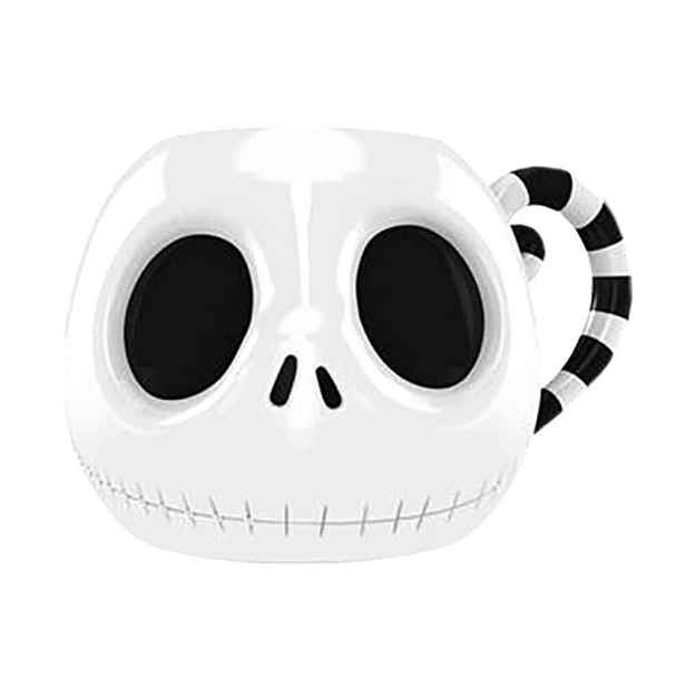 Keramický Hrnek 315 ML 3D Lebka Bílý Černý Na Kávu A Čaj