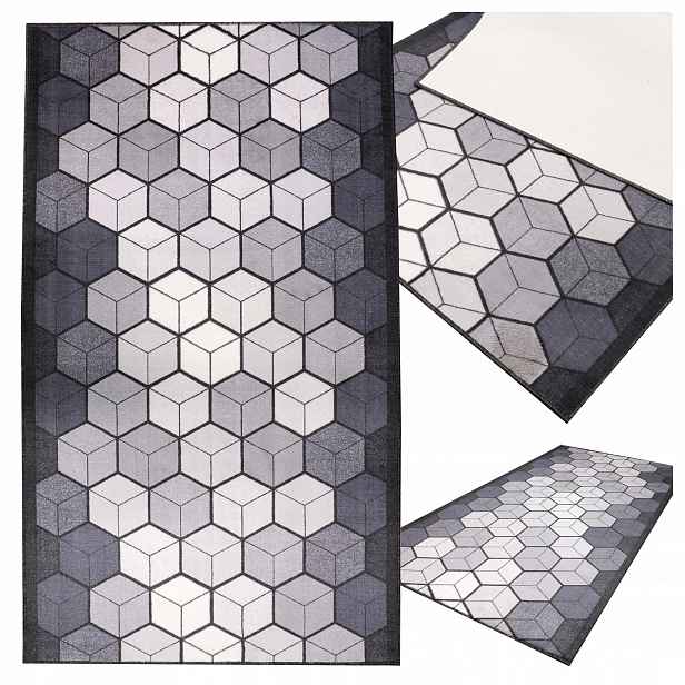 Koberec Cubik Koberec Běhoun Do Obývacího Pokoje Moderní Velký 100 X 200 CM
