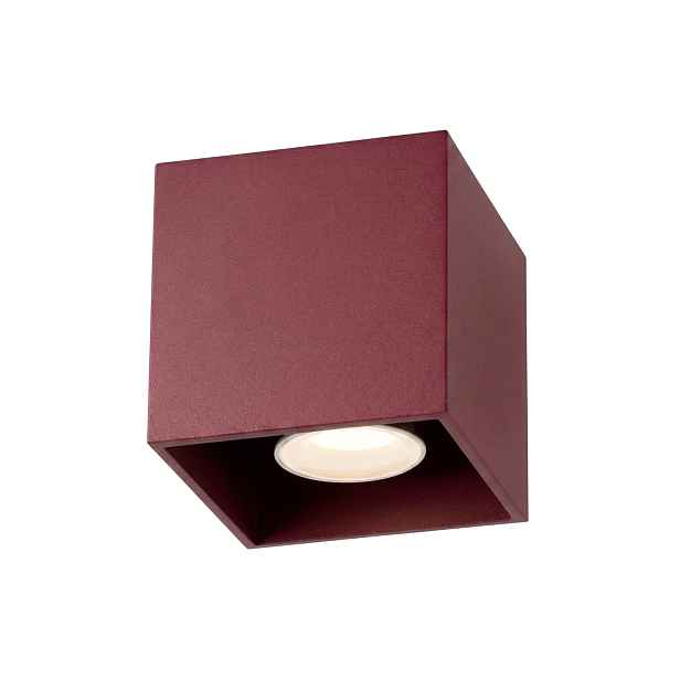 Stropní Svítidlo Quad 1 burgundská Stropní svítidlo na omítku čtvercová Sollux bordová