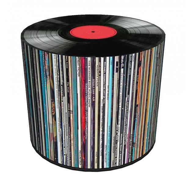 Taburet voděodolná, sedák Bertoni pro dům i zahradu, taburet válec, vzor Vinyl