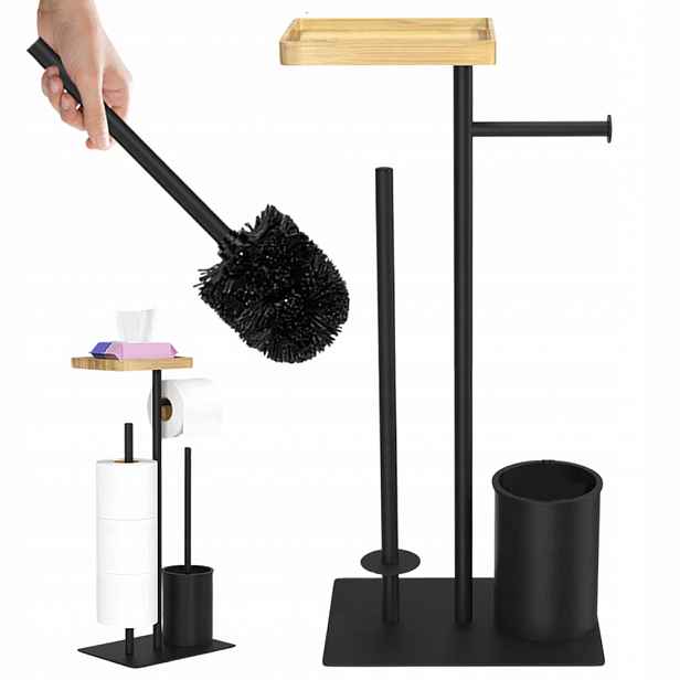 Wc Koupelnový Kartáč, Stojan Na Toaletní Papír 57 CM, 2V1