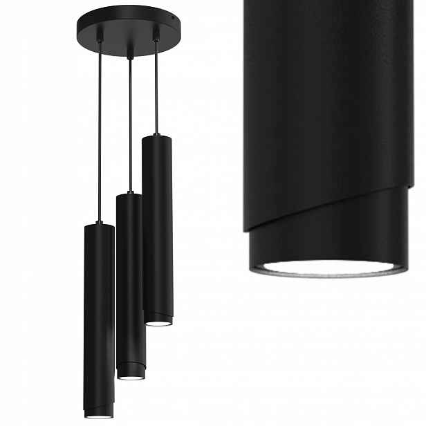 Závěsné Stropní Svítidlo Trubice Kov GU10 Loft Spot Černá Sopelová Lampa Polsko