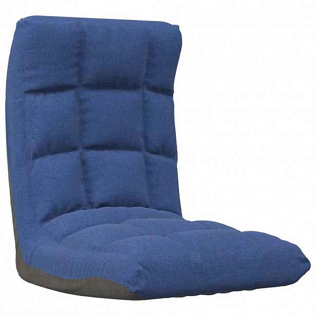 vidaXL Skládací lenoška na podlahu modrá textil