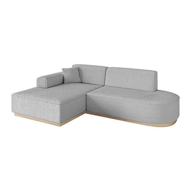 ALTDECOR ROHOVÁ SEDAČKA s otomanem, levá IREA-L1 232x165x80 Světle šedá Buklé