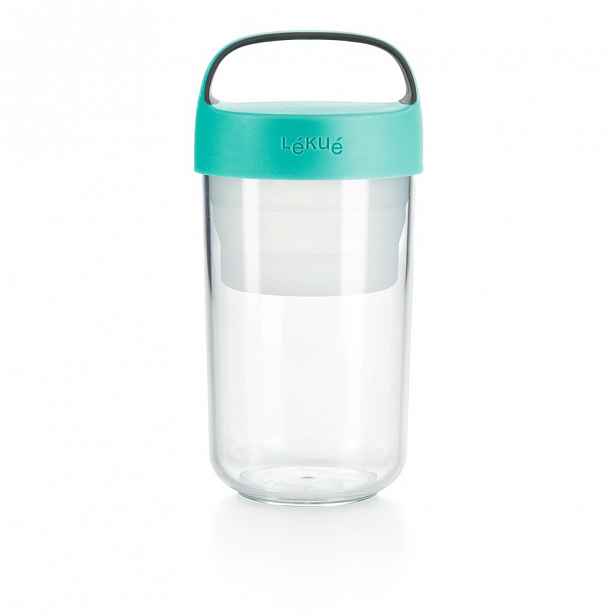 Dóza na polévku s tyrkysovým víčkem Lékué To Go, 600 ml