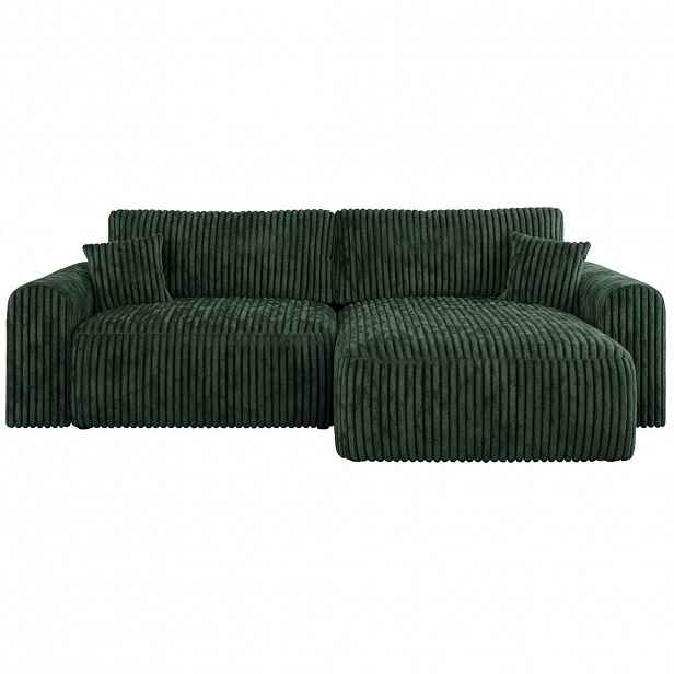 MKS ROHOVÁ SEDAČKA NELSON L - Zelený Manšestr