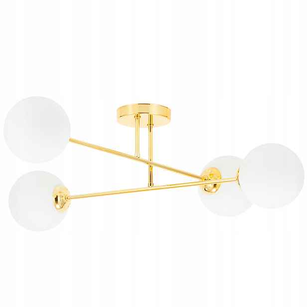 Závěsná Stropní Lampa Zlatá Bílá Koule Loft