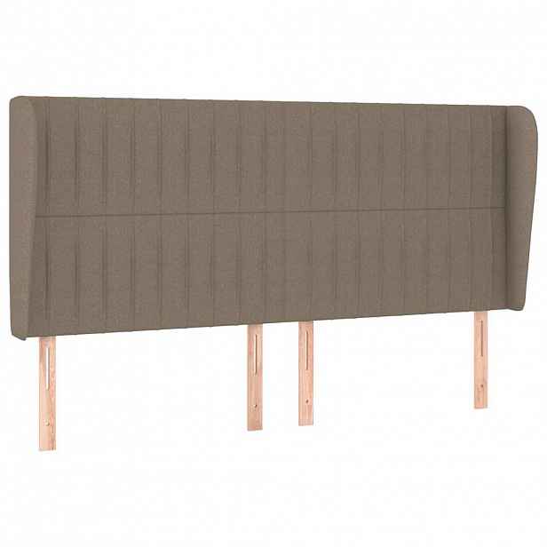 vidaXL Čelo postele typu ušák taupe 163x23x118/128 cm textil