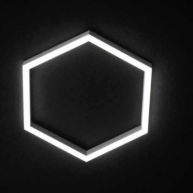 Černá stropní svítidlo 1 ks Led 42W 6500K 92x79 Cm Hexagon detailing
