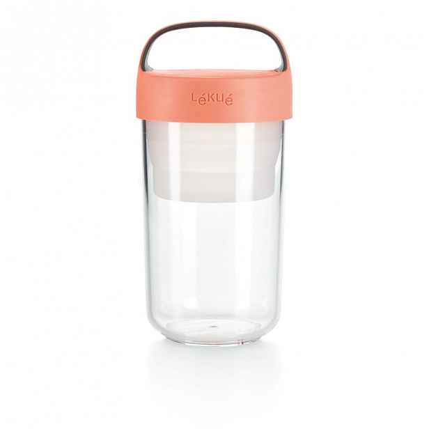 Dóza na polévku s oranžovým víčkem Lékué To Go, 600 ml