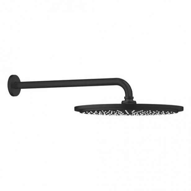 Grohe Rainshower Cosmopolitan hlavová sprcha na stěnu včetně sprchového ramena matná černá 260662430 G260662430