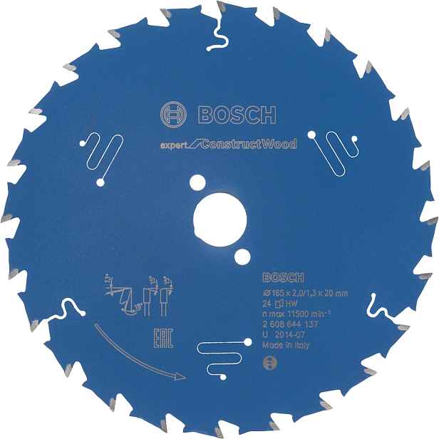 Kotouč Bosch Expert for Construct Wood 165×20×1,3 mm 24 z.
