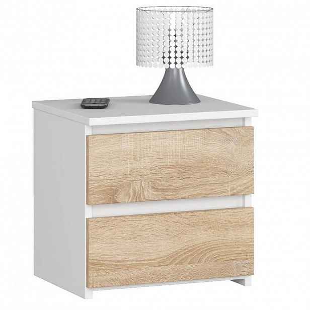 RAUMHIRSCH FURNITURE NOČNÍ STOLEK Bílá, dub Sonoma 40/40/35