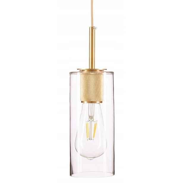 Skleněná závěsná lampa Madrid Tuba clear
