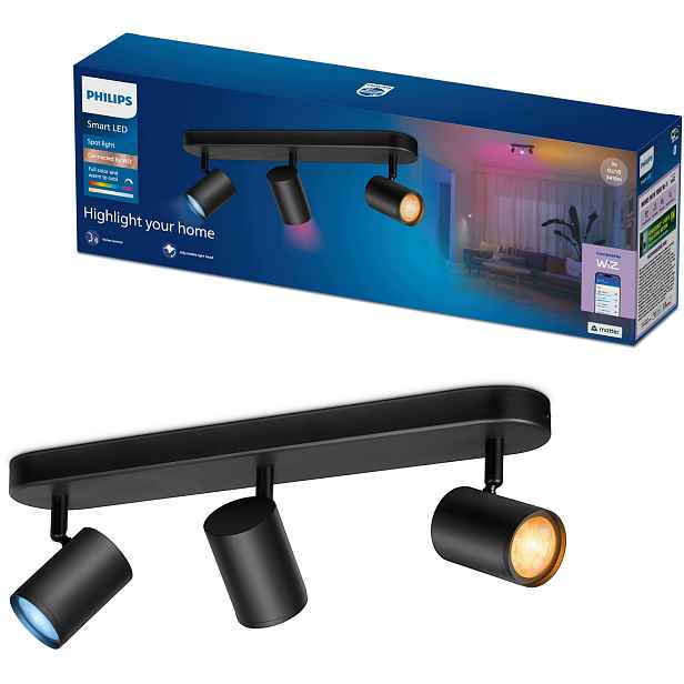 stropní svítidlo Led Spot 3x GU10 Rgb Philips Smart WiFi Aplikace WiZ