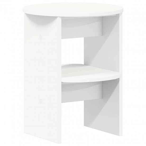 vidaXL Boční skříňka Bílý Ø40 x 50 cm Dřevěný materiál