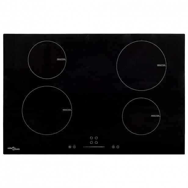 vidaXL Indukční deska 4 varné zóny dotykové ovládání sklo 77 cm 7000 W