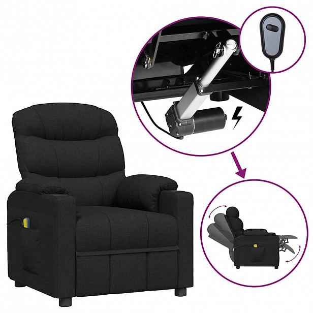 vidaXL Elektrické masážní křeslo černé textil