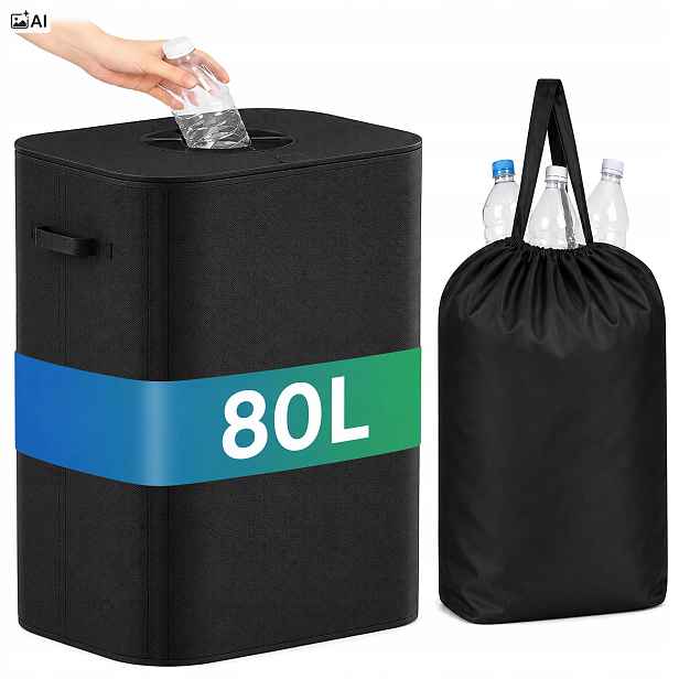 Koš Na Recyklovatelné Lahve A Plechovky, Plastový, Skládací, S Držadly