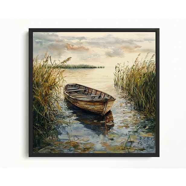 Rám Na Obraz Americká Krabička Krajiny Loď Voda Člun 50x50