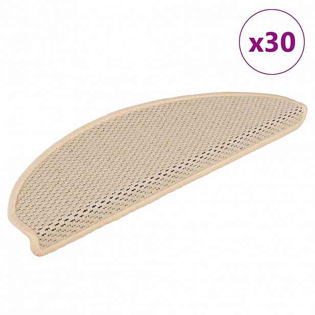 vidaXL Samolepicí rohože na schody Sisal-Look 30 ks 65x21x4 cm Berber