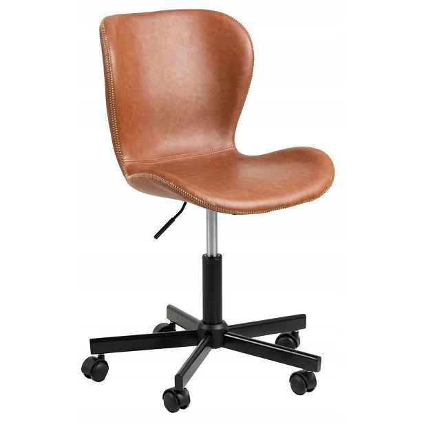 Kancelářská ergonomická otočná židle k psacímu stolu, hnědá