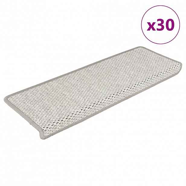 vidaXL Samolepicí rohože na schody Sisal-Look 30 ks 65x21x4 cm Platina