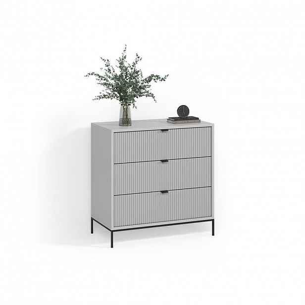 Livinity® KREDENC Aterno Šedá 42 x 81.2 cm se 3 zásuvkami