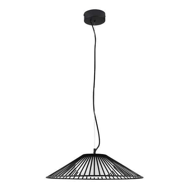Matně černé kovové LED závěsné svítidlo se skleněným stínidlem ø 50 cm Brume – Nova Luce