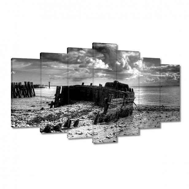Obrazy 140x80 Černobílá fotografie lodí
