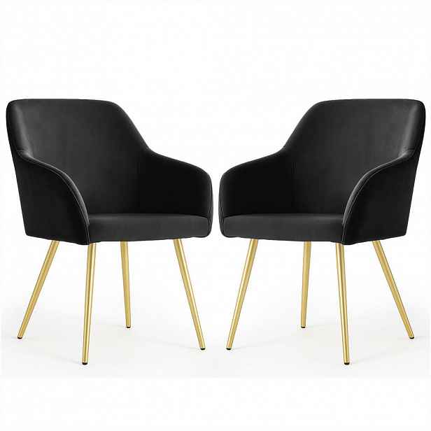 RAUMHIRSCH FURNITURE ČALOUNĚNÁ ŽIDLE, sada 2 ks, kovové nohy, černá, zlatá 54,5/83/58