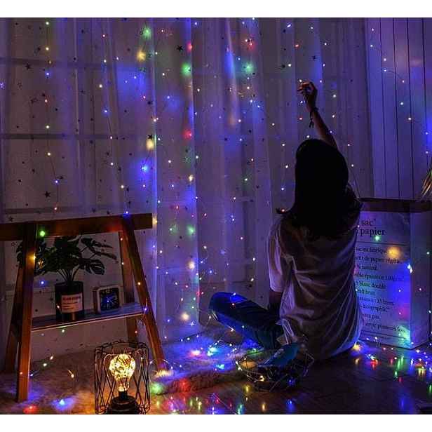 Světelný Závěs Drátky Perličky 3X2M 200 Led Mult