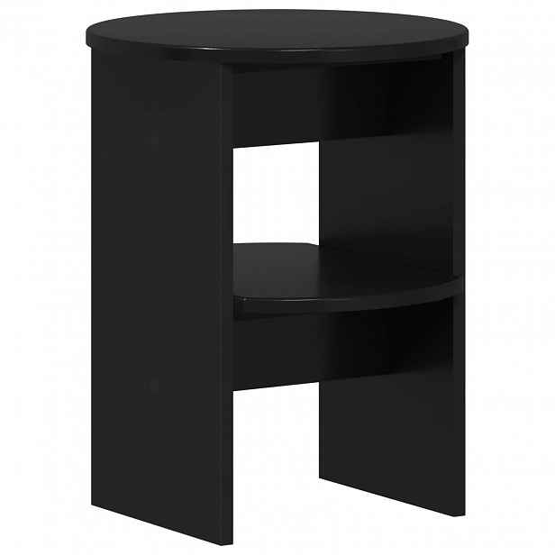 vidaXL Boční skříňka Černý Ø40 x 50 cm Dřevěný materiál