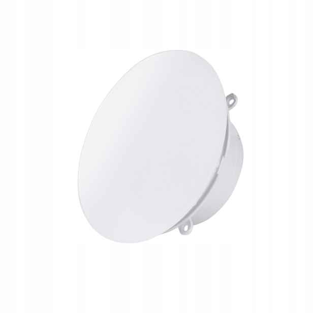 Výkonný koupelnový ventilátor Ø100 mm kulatý bílý lesklý skleněný