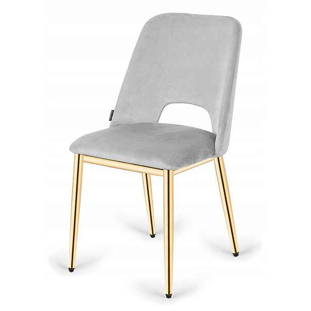 Čalouněná židle Goti Light Grey Velvet Gold Lugano