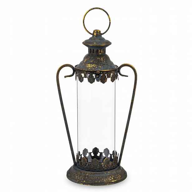 Kovová Lampa Tmavé Zlato Lampion Retro lucerna