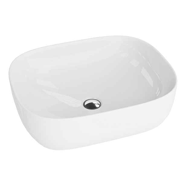 Umyvadlo na desku Giro porcelánové, bílé, bez přepadu,