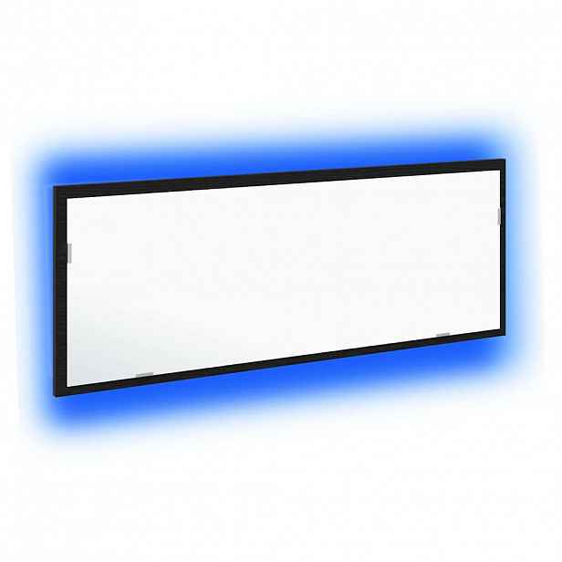vidaXL LED koupelnové zrcadlo Černý dub 100 x 8,5 x 37 cm Sklo