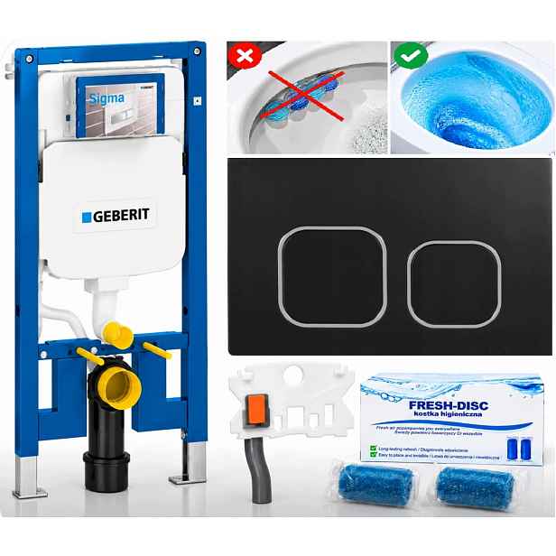 Wc rám Geberit Duofix Slim 8 cm UP720 tlačítko C černý chrom Fresh-disc