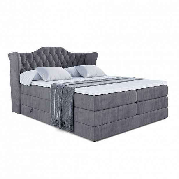 ALTDECOR POSTEL boxspring VILA KING – 120 × 200 – H3/H4 – tmavě šedá