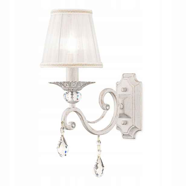Nástěnná lampa nástěnné svítidlo bílé s krystaly, stínidlo z organzy Maytoni