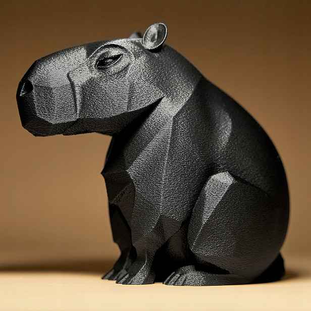 Geometrická figurka Kapybara , dekorace, soška 20 cm, Dárek k donášce