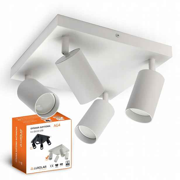 Stropní Svítidlo Lustr Stropní Svítidlo Tuby Metal Spot AG4 Led 4xGU10 Bílá