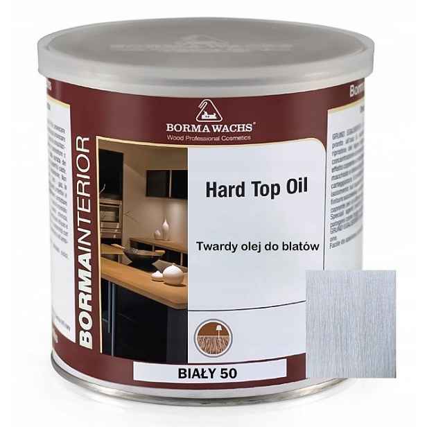 Tvrdý Olej Na Dřevěné Desky Borma Wachs Hard Top Oil Bílý 750 ML