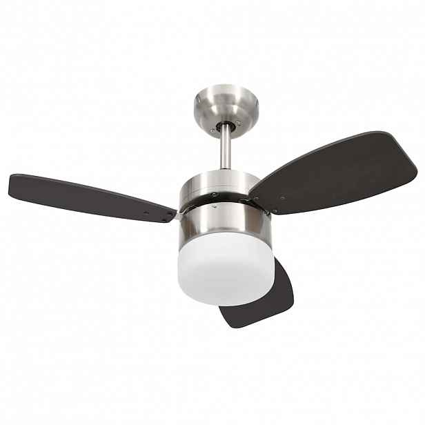 vidaXL Stropní ventilátor světlo a dálkový ovladač 76 cm tmavě hnědý