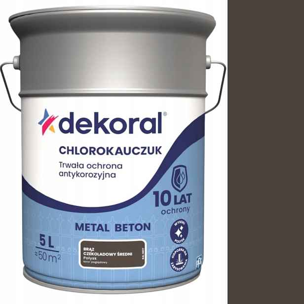 Dekoral Chlorokauczuk Strong 5L Hnědá Čokoládová Střední Lesk