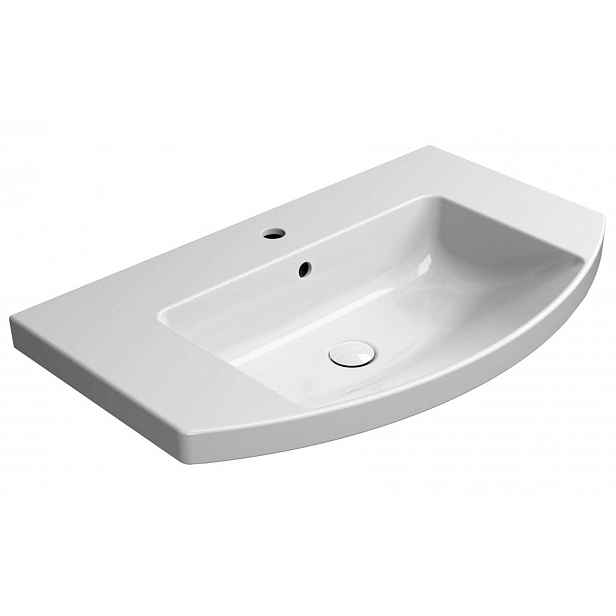 Sapho GSI Norm - Umyvadlo 80x50 cm, s přepadem, otvor pro baterii, ExtraGlaze, bílá 8644111