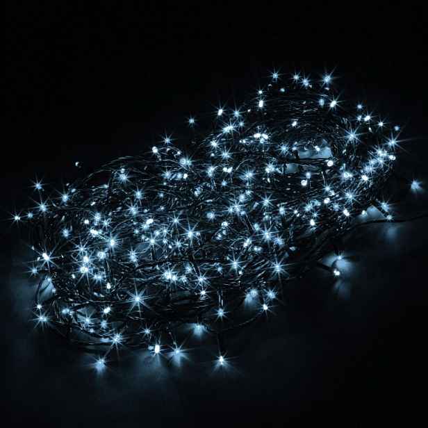VOLTRONIC® 59748 Vánoční LED osvětlení 40 m - studená bílá 400 LED + ovladač - zelený kabel
