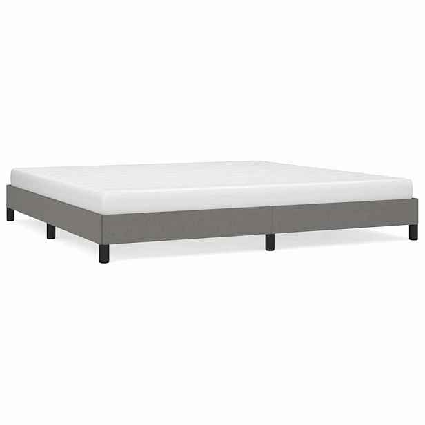 vidaXL Rám postele bez matrace tmavě šedý 200 x 200 cm textil