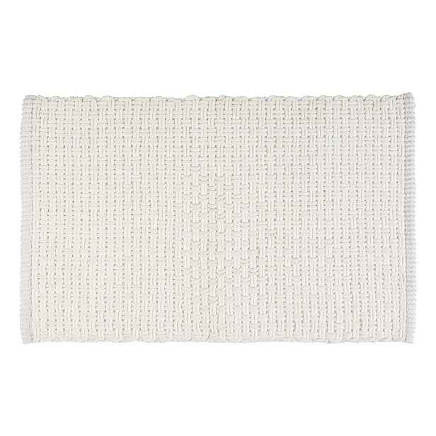Bílá textilní koupelnová předložka 50x80 cm Ecoli – Wenko